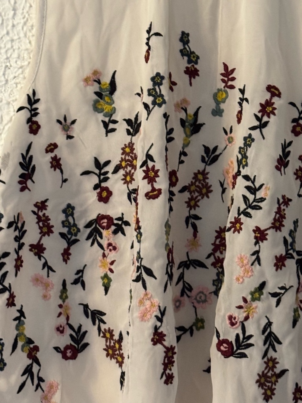 Ann Taylor Factory Cream Smocked Neck Sleeveless Top - Picture 2 of 7